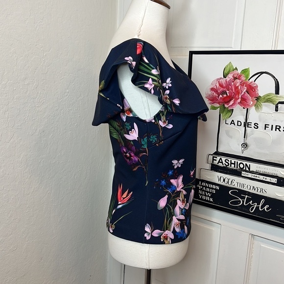 Ted Baker London Imygen Navy Floral Tank Size 2/S/4-6US - Picture 4 of 10